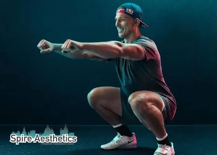 Image of man build leg muscle Newark on Trent through exercise